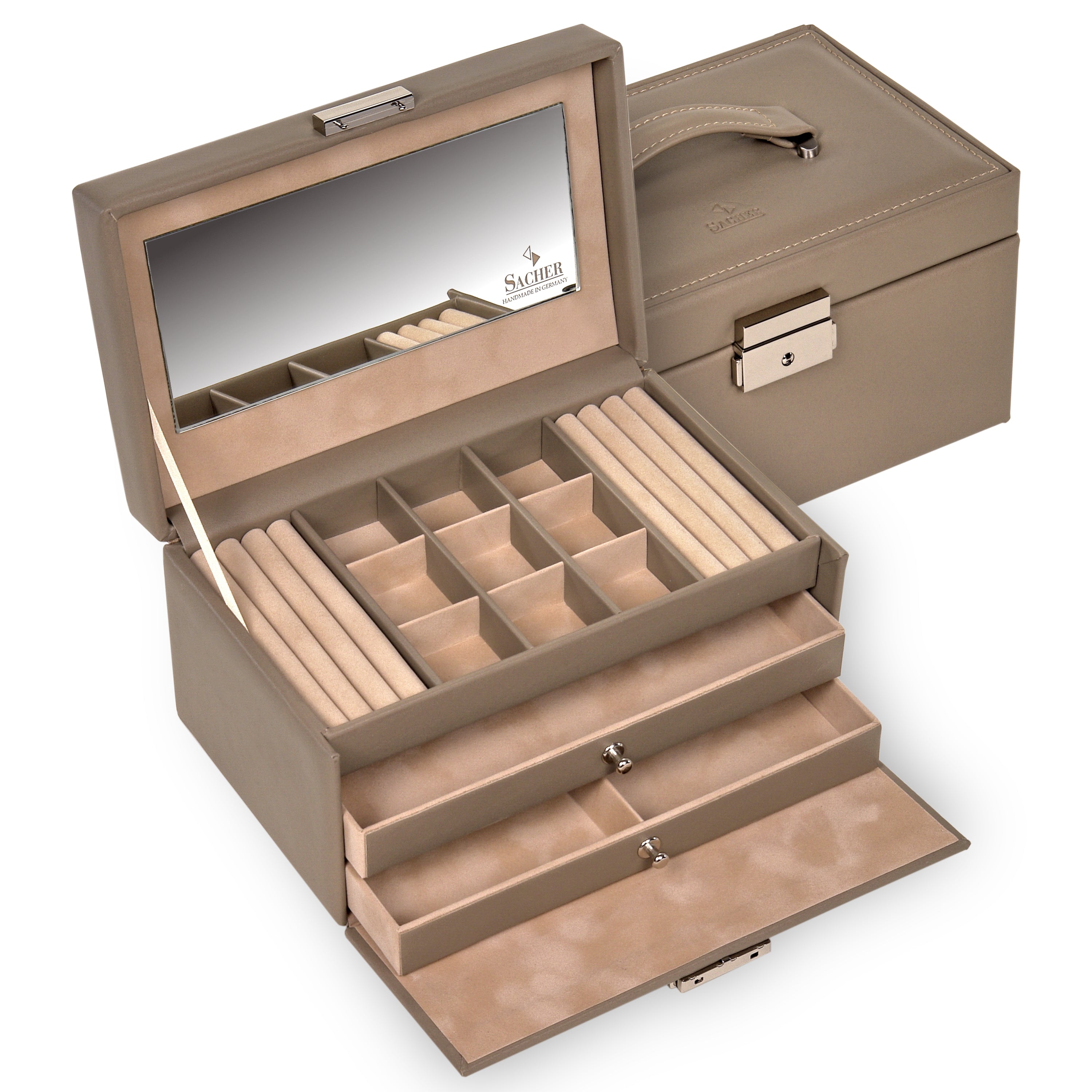 SACHER jewelry box Elly nature / taupe (leather) – SACHER 1846