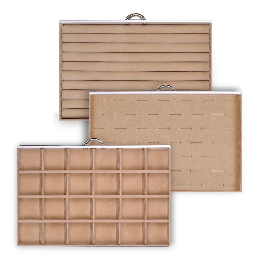 Jewelry case for rings Victoria vario / white (leather)