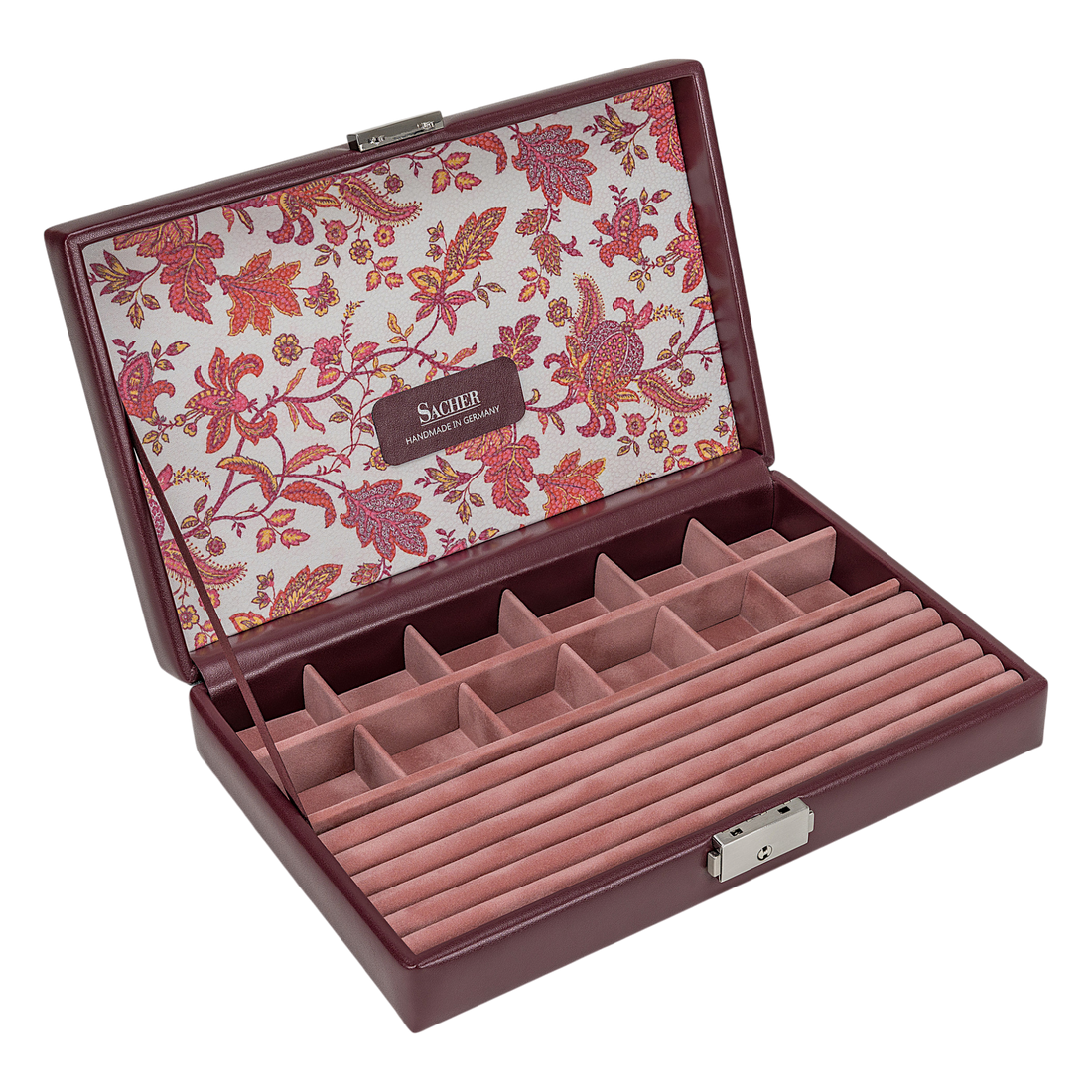 Ring- und Sammleretui florage / bordeaux