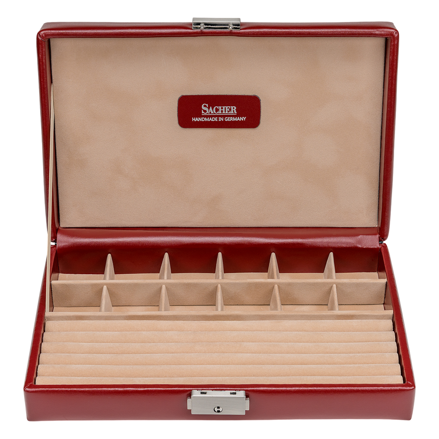 Étui pour bagues et collections amadora / rouge (cuir)