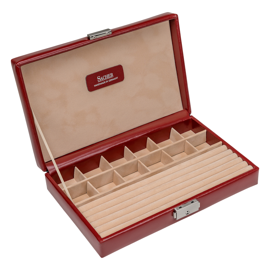 Étui pour bagues et collections amadora / rouge (cuir)