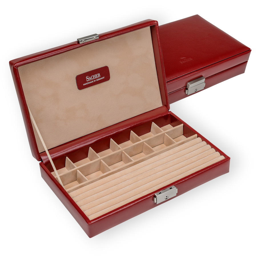 Étui pour bagues et collections amadora / rouge (cuir)