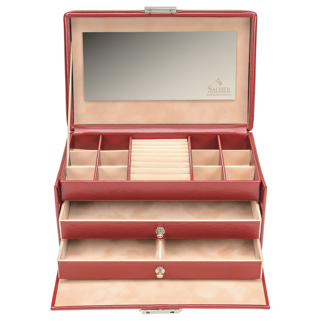 Boîte à bijoux Emma amadora / rouge (cuir)