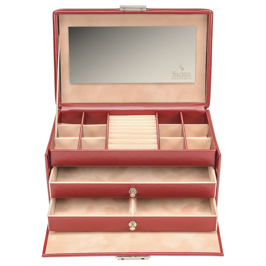 Boîte à bijoux Emma amadora / rouge (cuir)