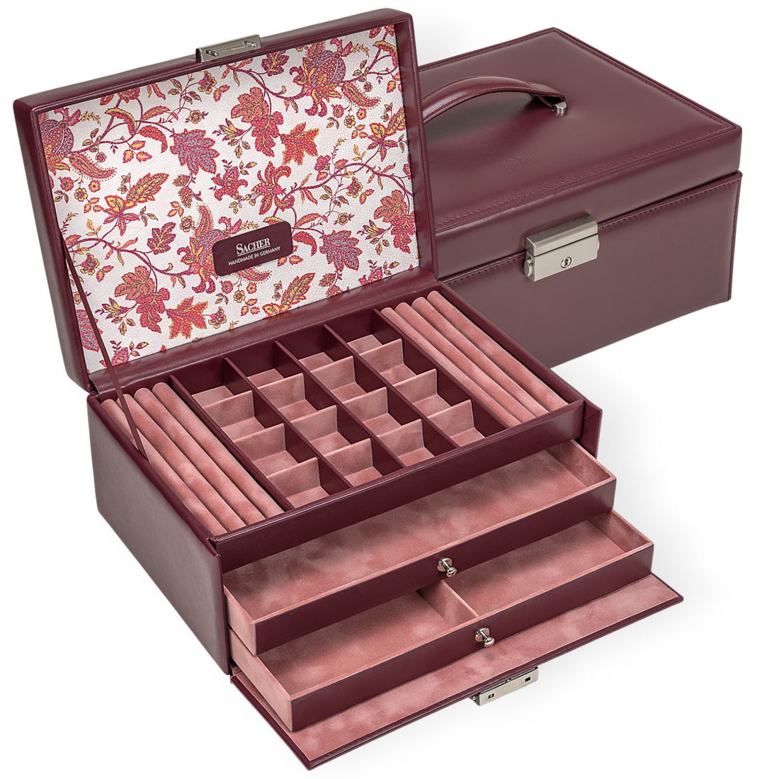 Schmuckkasten Ina florage / bordeaux