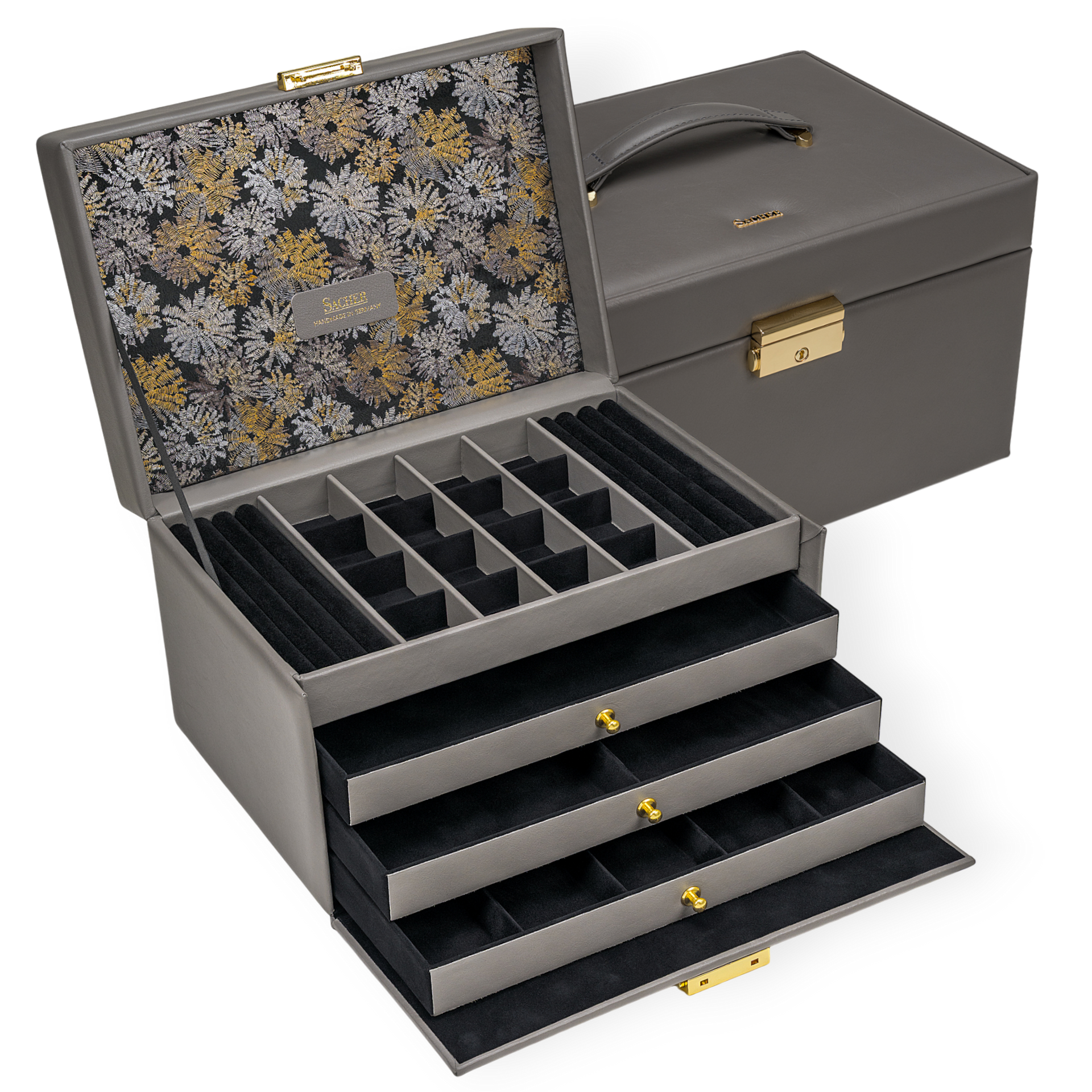 SACHER jewelry box Lena fleur venice / grey (leather) – SACHER