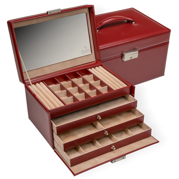 Joyero Lena amadora / rojo (cuero)