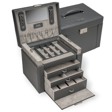 Caixa para jóias Marta granello / cinzento (pele de vaca)