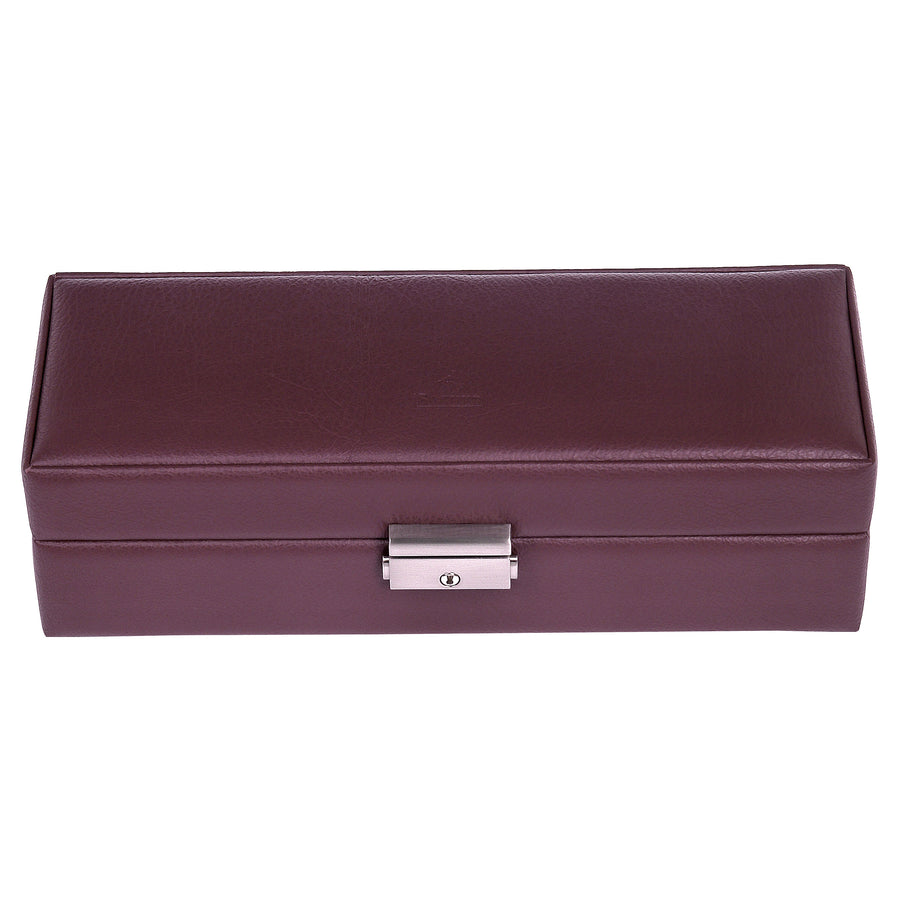 Watch case for 5 watches cadeluxe / bordeaux (full cowhide)