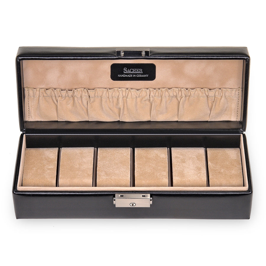 Watch case for 6 watches new classic / black