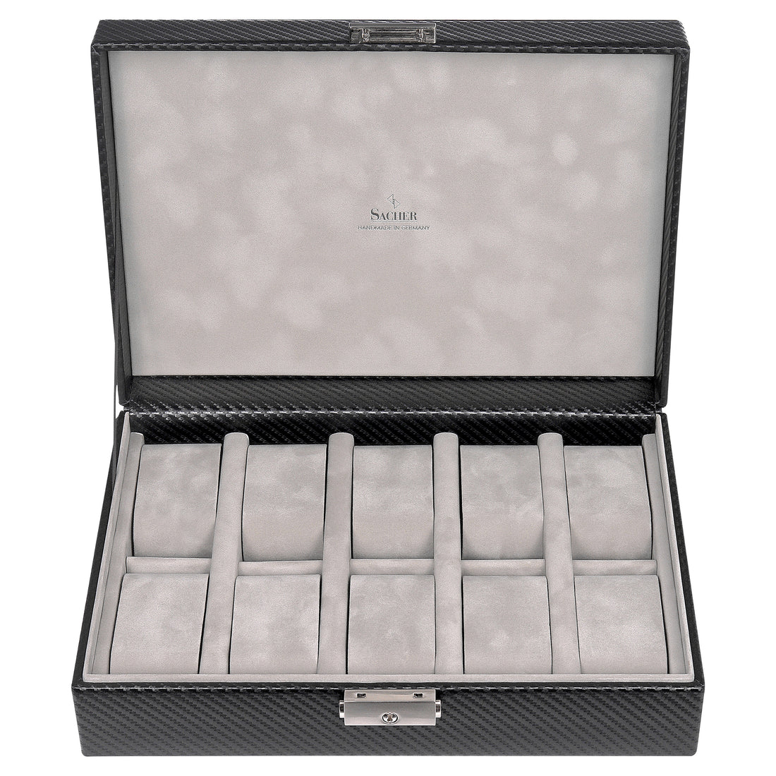 Caixa para 10 relógios carvon / preto (pele)