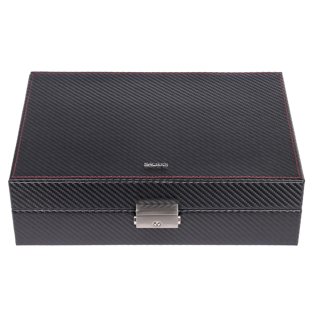 Caixa para 10 relógios carvon / preto (pele)