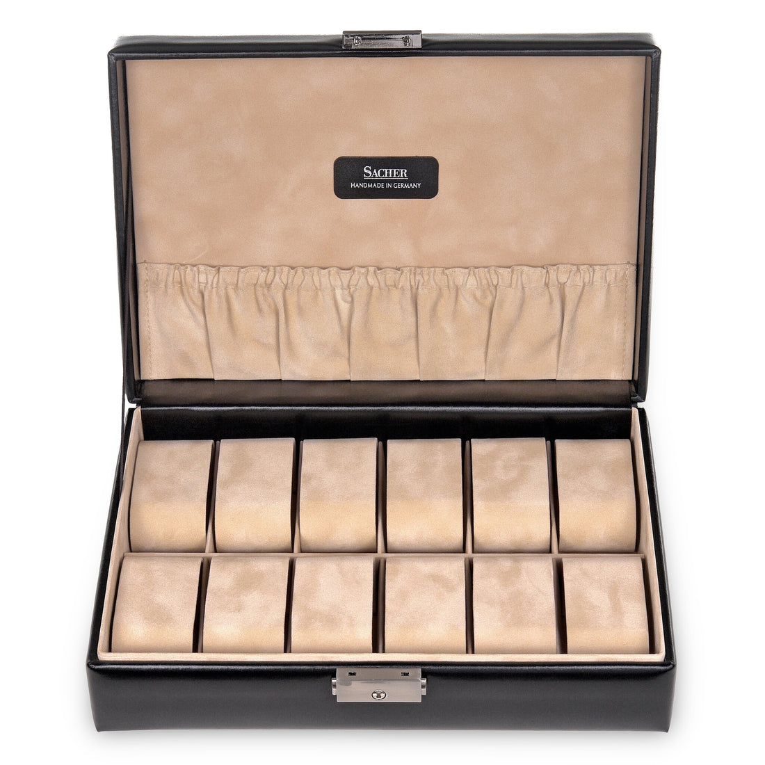 Estuche para 12 relojes new classic / negro (cuero)