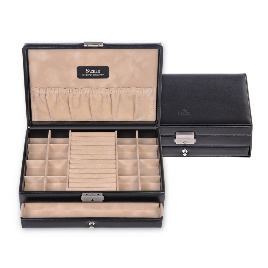 Ring and collector's case new classic / black (leather)