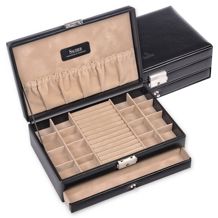 Ring and collector's case new classic / black (leather)