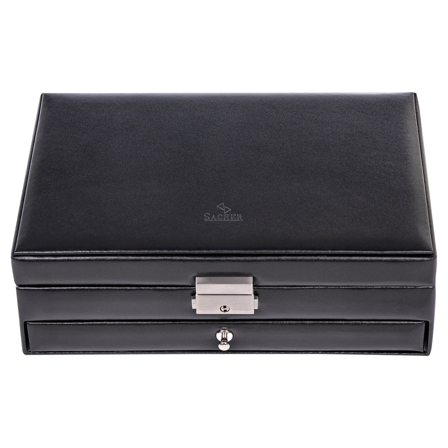Ring and collector's case new classic / black (leather)
