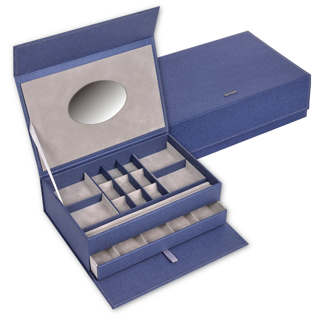 Portagioie denim / blu