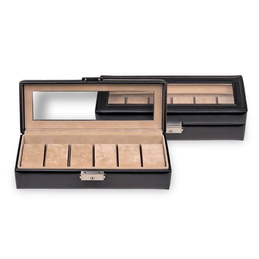 Watch case for 6 watches new classic / black