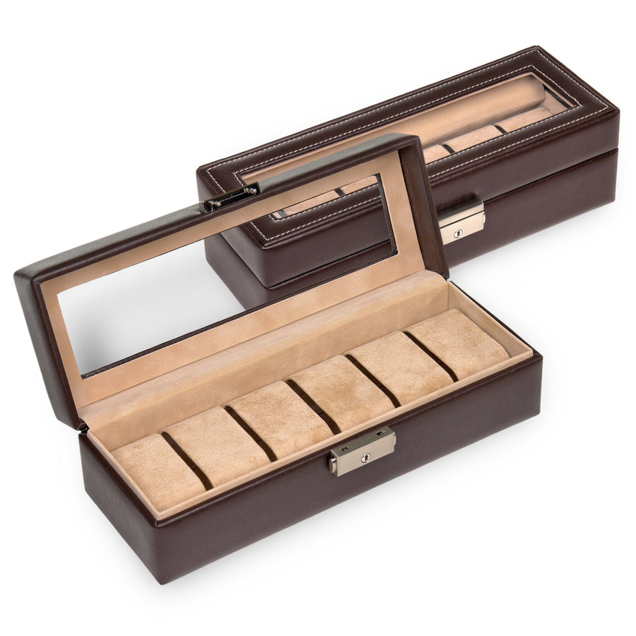 Watch case for 6 watches new classic / mocca