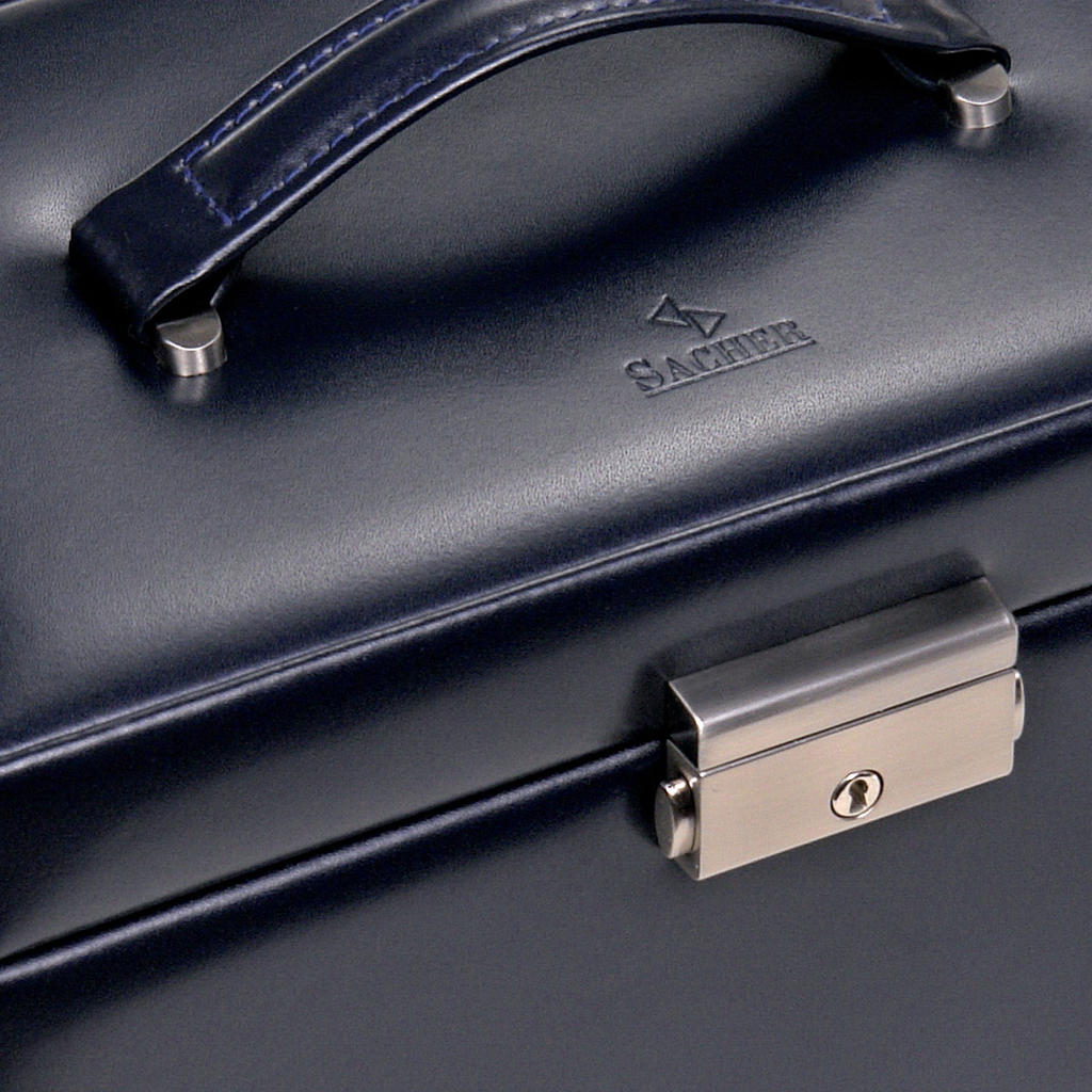 Caixa para jóias Elly florage / azul marinho (couro)