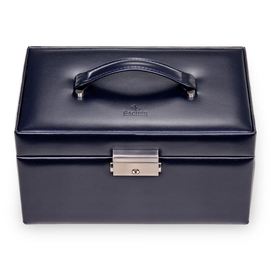 Caixa para jóias Elly florage / azul marinho (couro)