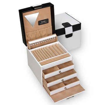 Caixa para jóias Erika nero bianco / branco