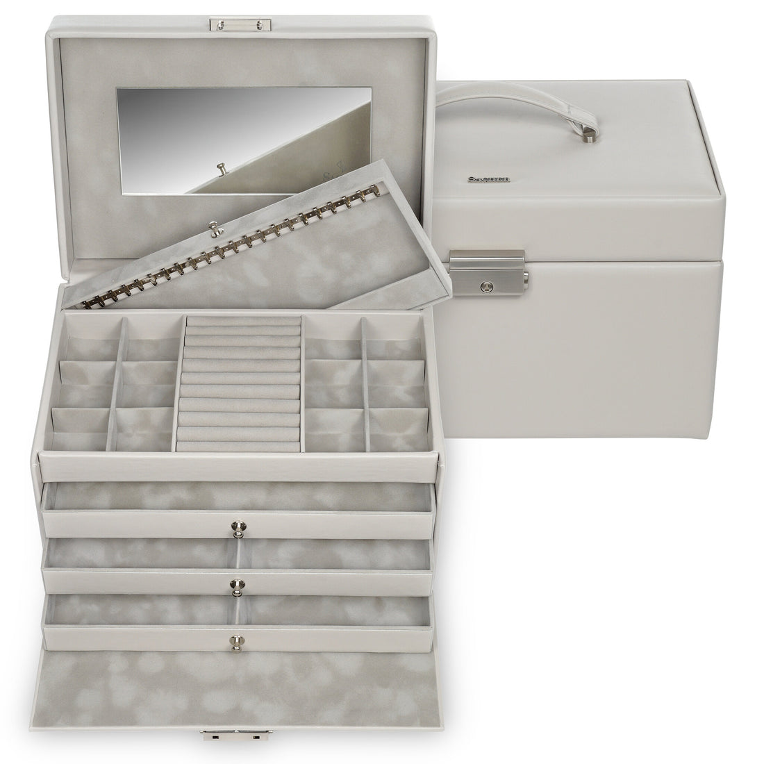 Jewelry box Jasmin elegance / sand (full cowhide)