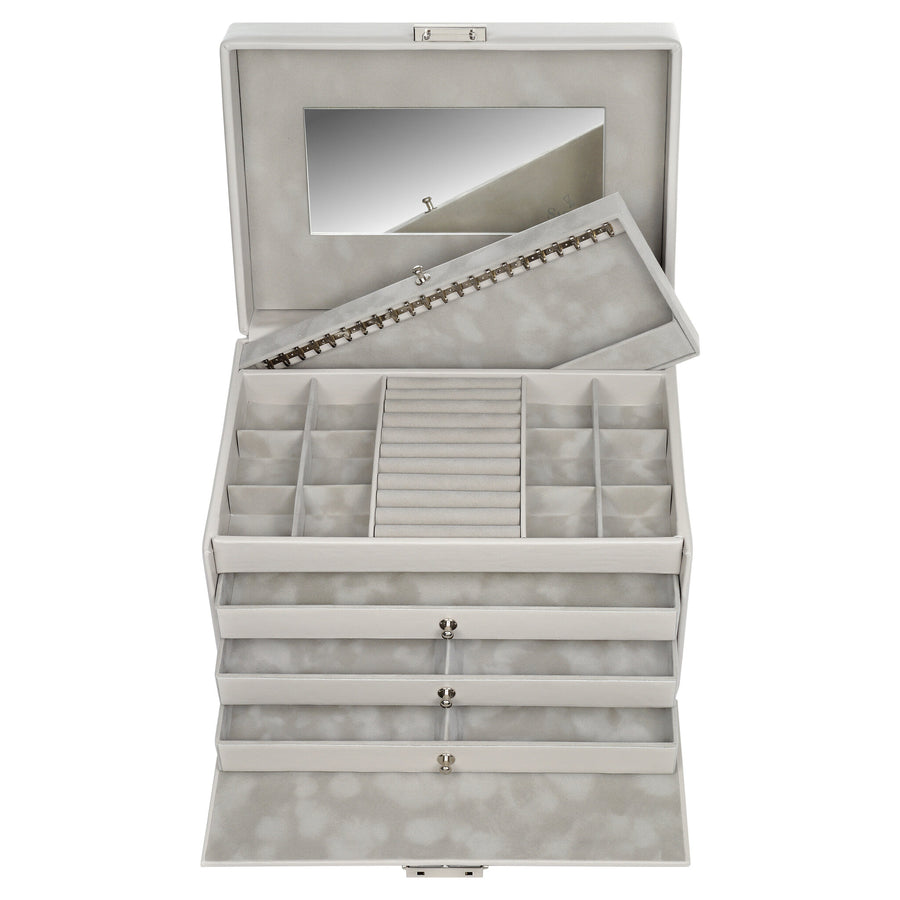 Jewelry box Jasmin elegance / sand (full cowhide)