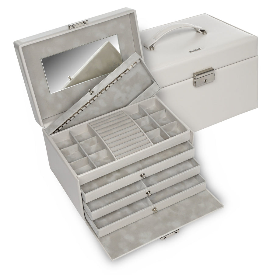 Jewelry box Jasmin elegance / sand (full cowhide)