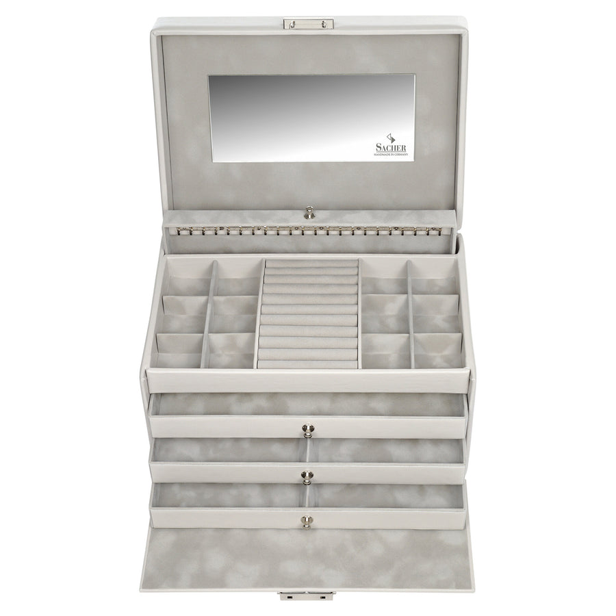 Jewelry box Jasmin elegance / sand (full cowhide)