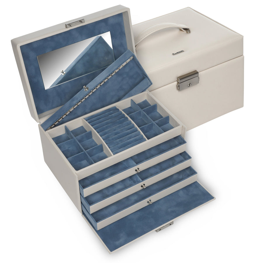 Sieradendoos Jasmin elegance / ivoor (volledig koeienhuid)