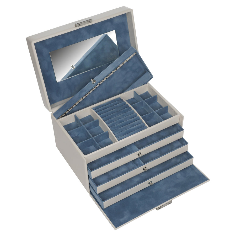 Sieradendoos Jasmin elegance / ivoor (volledig koeienhuid)