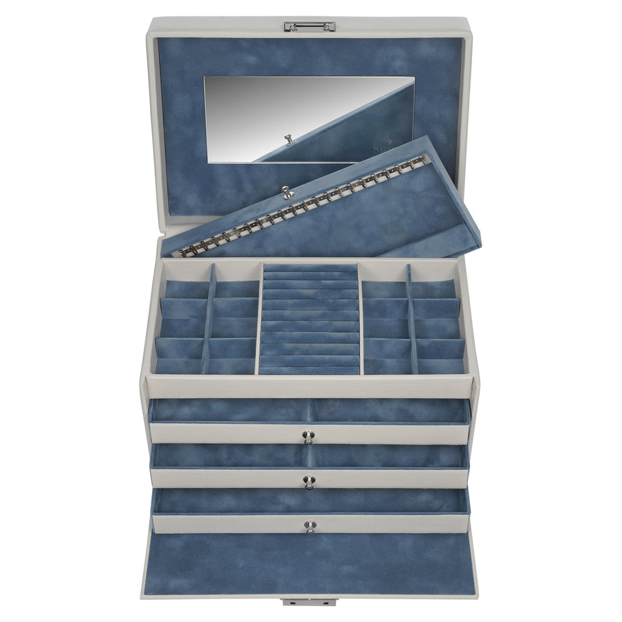 Sieradendoos Jasmin elegance / ivoor (volledig koeienhuid)