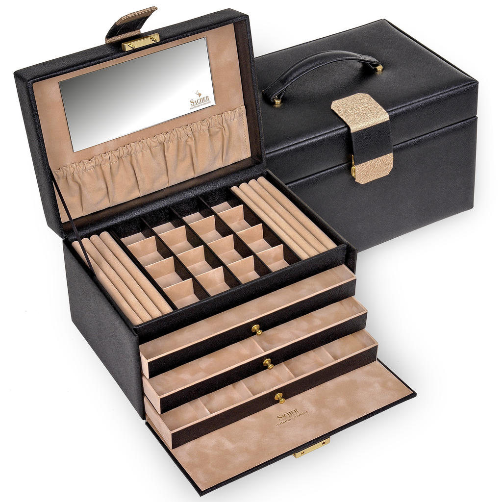 Jewelry box Lena saffiano / black