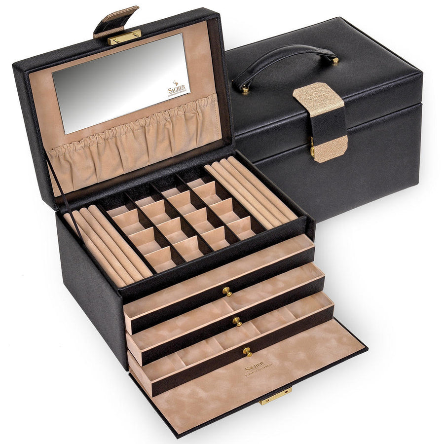 Jewelry box Lena saffiano / black