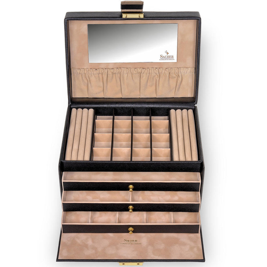 Jewelry box Lena saffiano / black