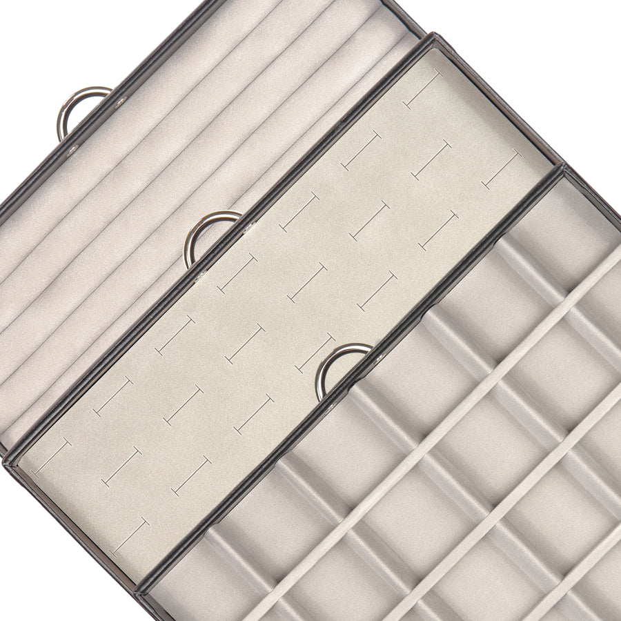 Jewelry case for rings Victoria vario / black (leather)